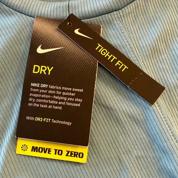 Nike Light Blue Ribbed Twist-Front Cropped Tank - Picture 2 of 6